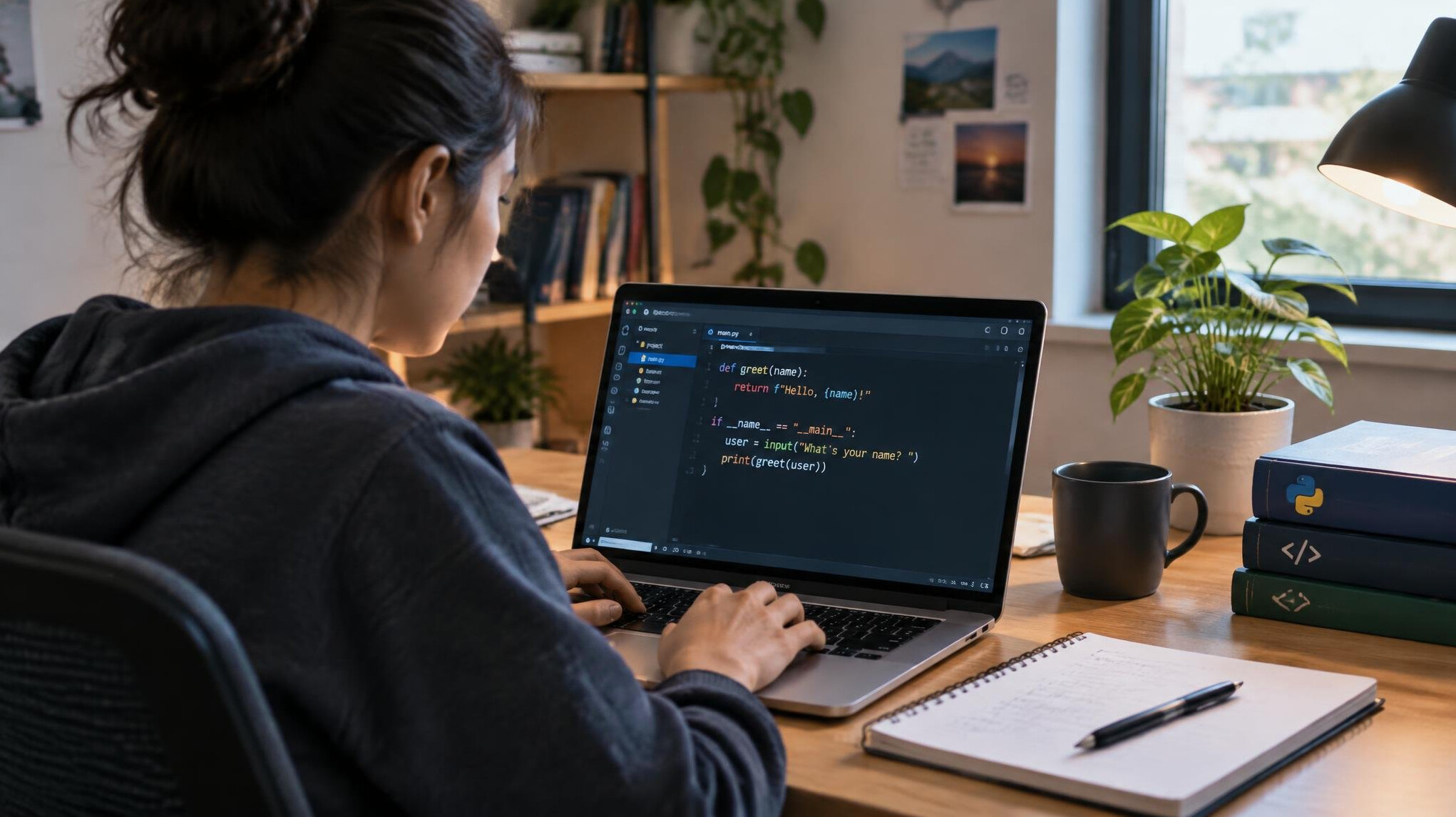 person learning to code