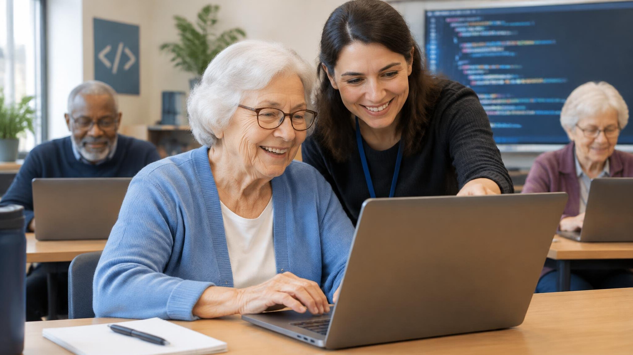 senior learning coding